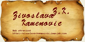Živoslava Kamenović vizit kartica